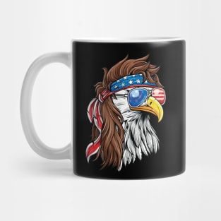Patriotic Bald Eagle Mullet USA American Flag 4th of July Mug